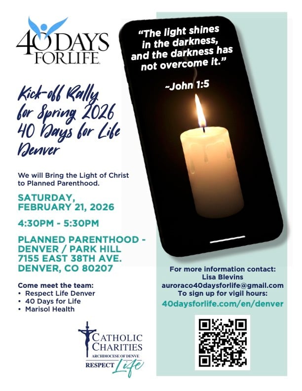 Respect Life 40 days for Life Rally Flyer Spring 2026