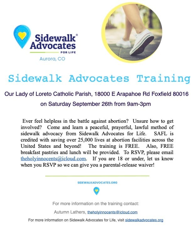 Sidewalk Advocates for Life Training