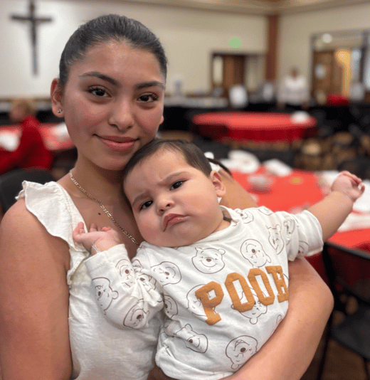 Marisol with baby